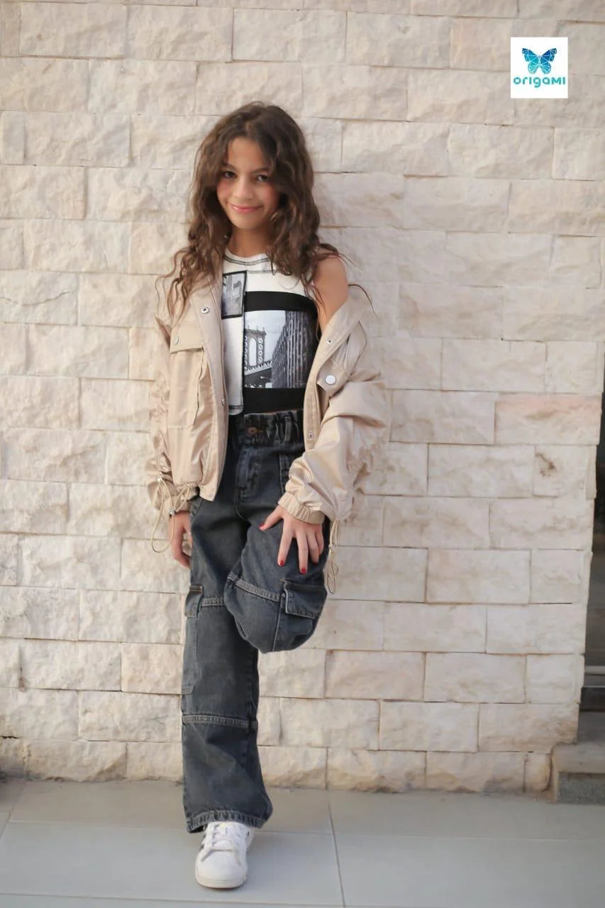 Girls Beige Parka