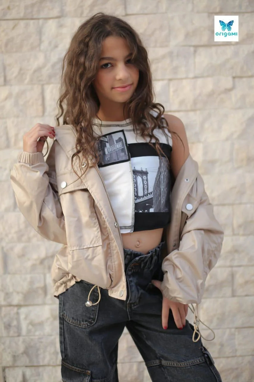 Girls Beige Parka