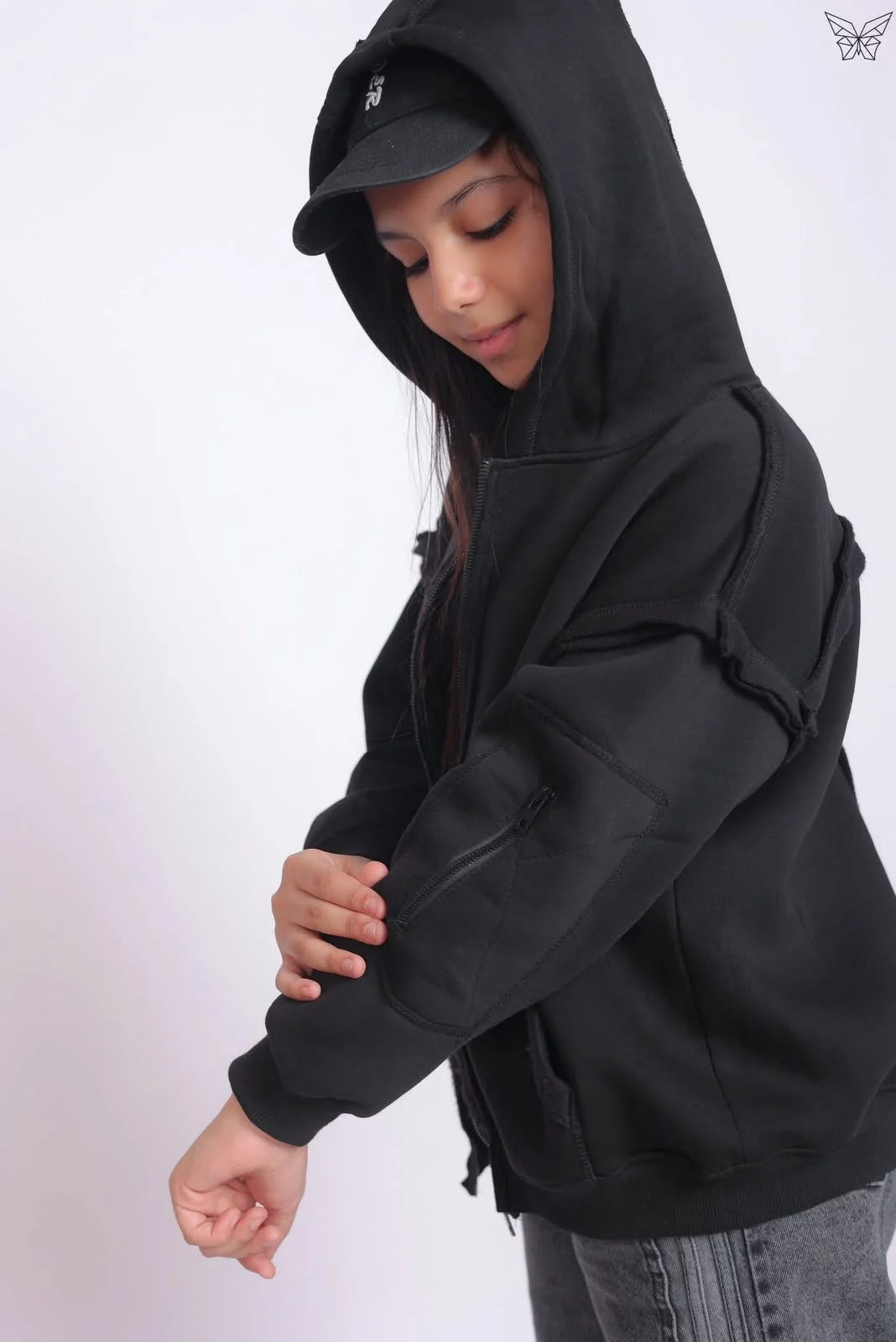 Girls Black Knit Jacket
