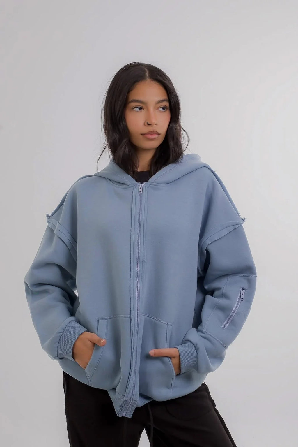 Girls Light Blue Knit Jacket