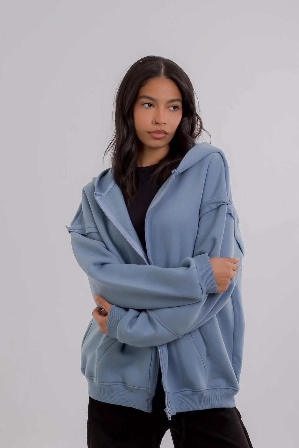 Girls Light Blue Knit Jacket