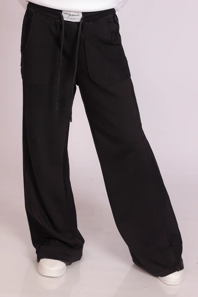 Girls Black Knit Pants