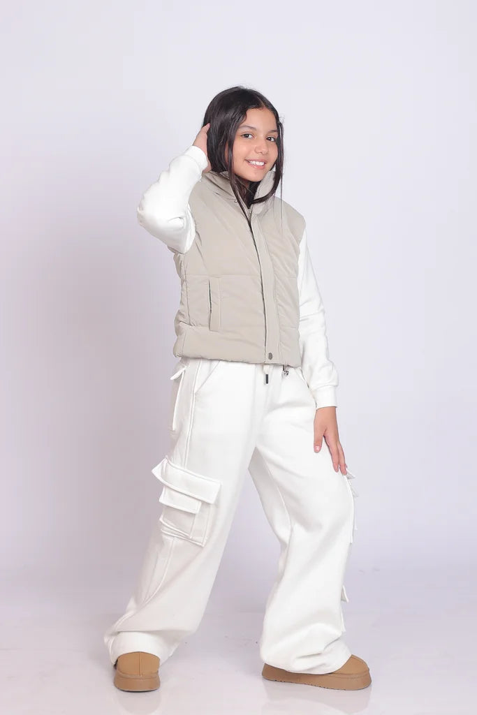 Girls White Knit Set