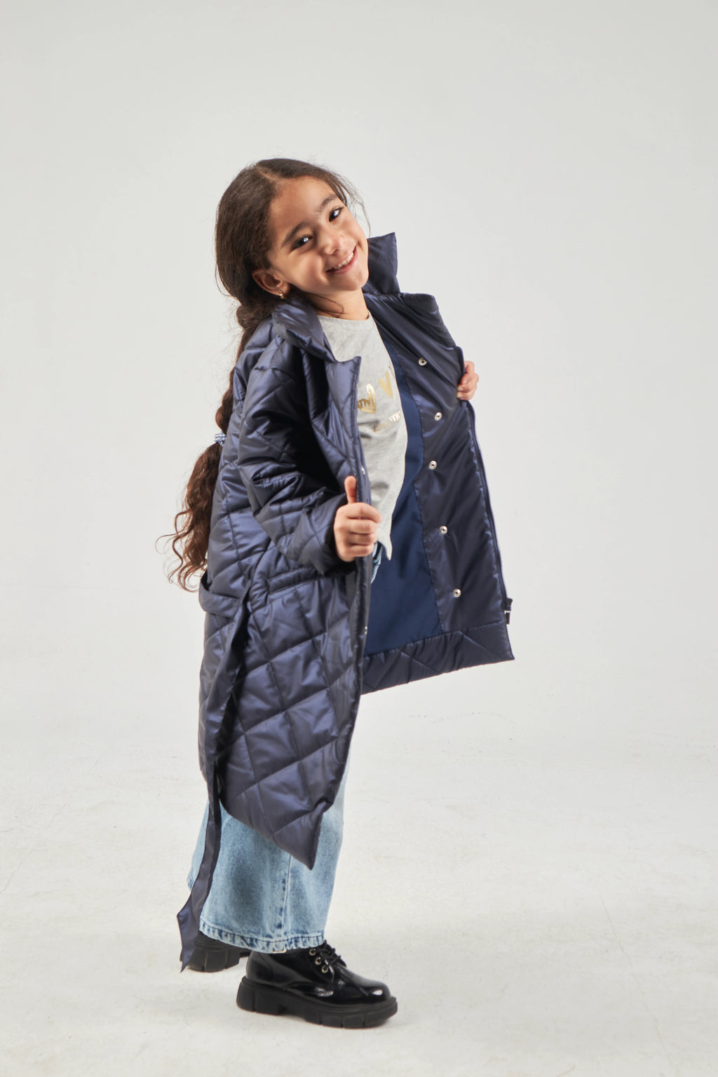 Girls Navy Parka