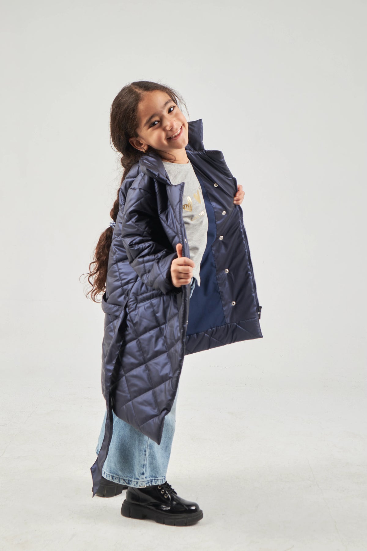 Girls Navy Parka