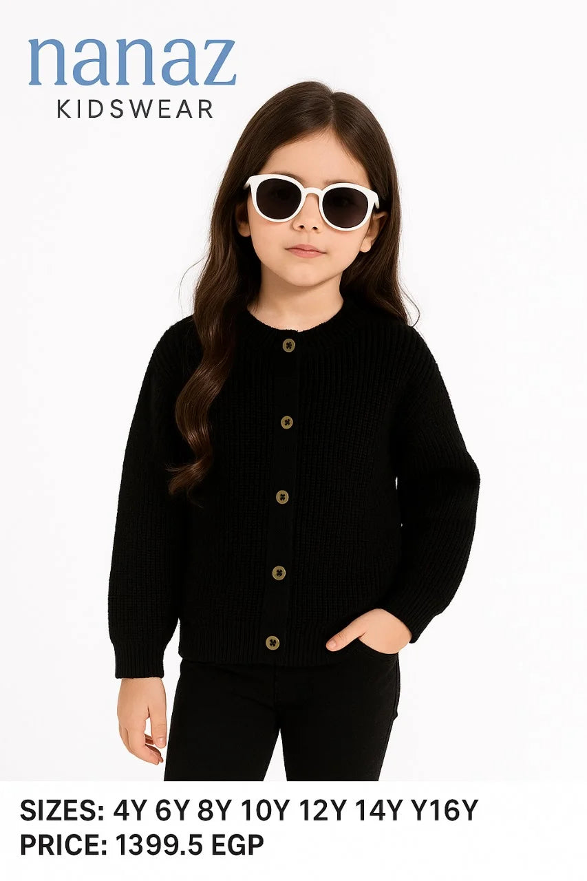 Girls Black Knit Jacket